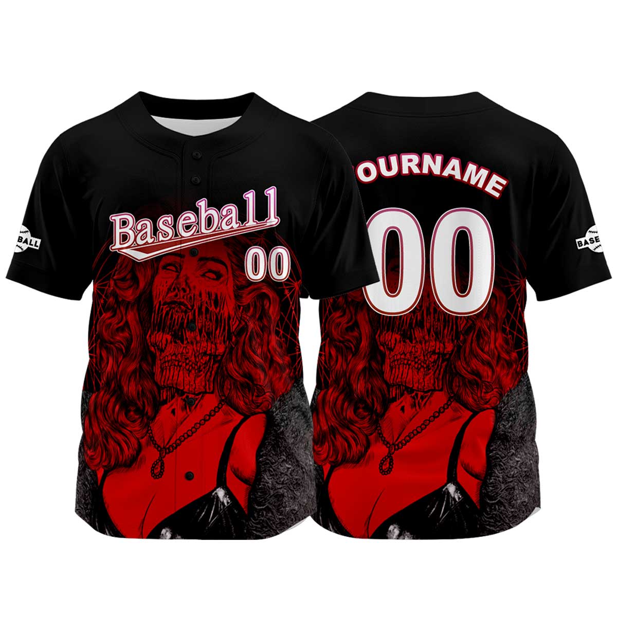 Custom Black Baseball Jersey Print Personalized Name, Number and Logo