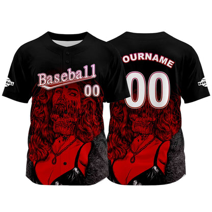Custom Black Baseball Jersey Print Personalized Name, Number and Logo