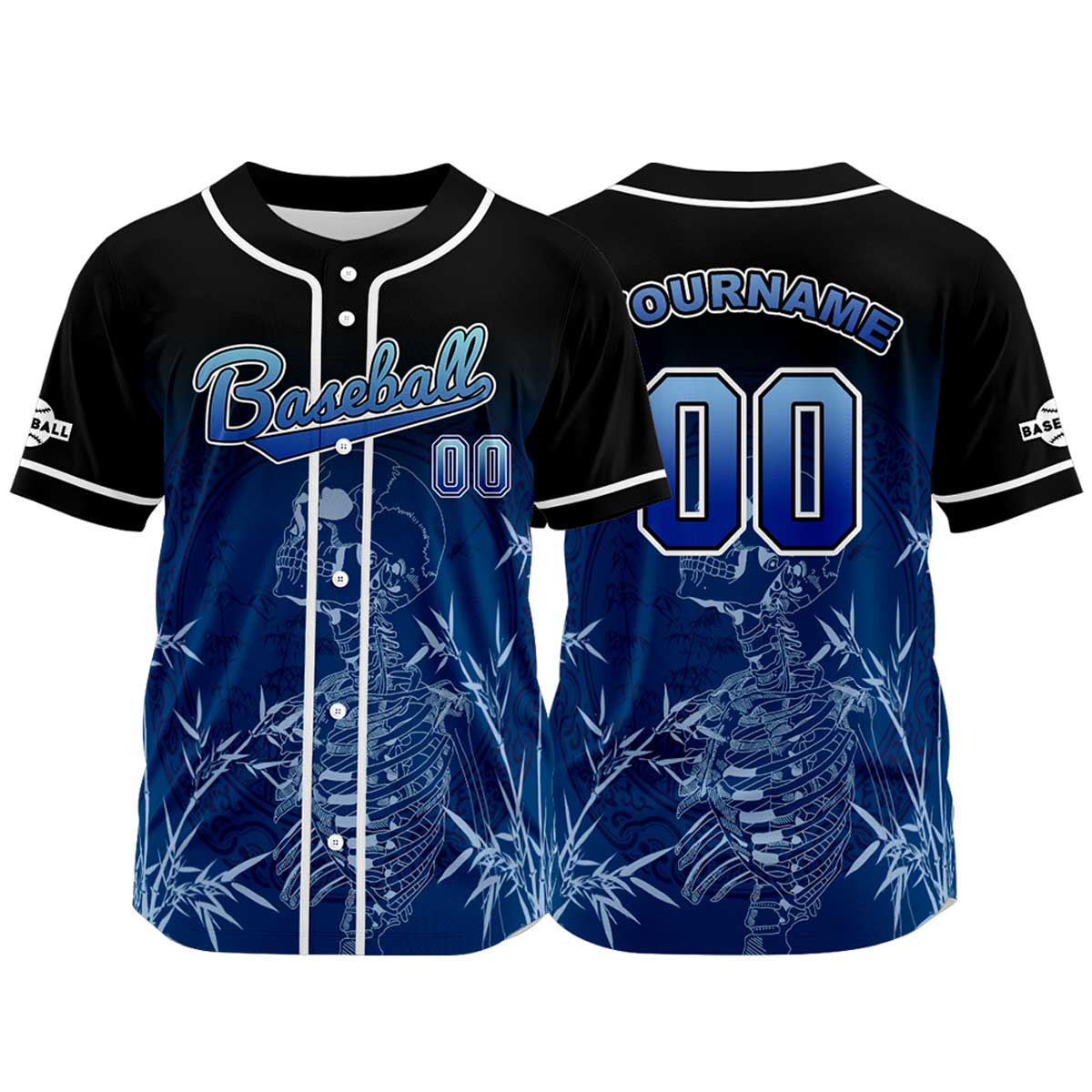 Custom Black Button Down Baseball Jersey for Men Women Adult Youth Print Name Number Logo