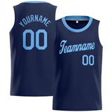 Custom Stitched Basketball Jersey for Men, Women And Kids Navy-Light Blue