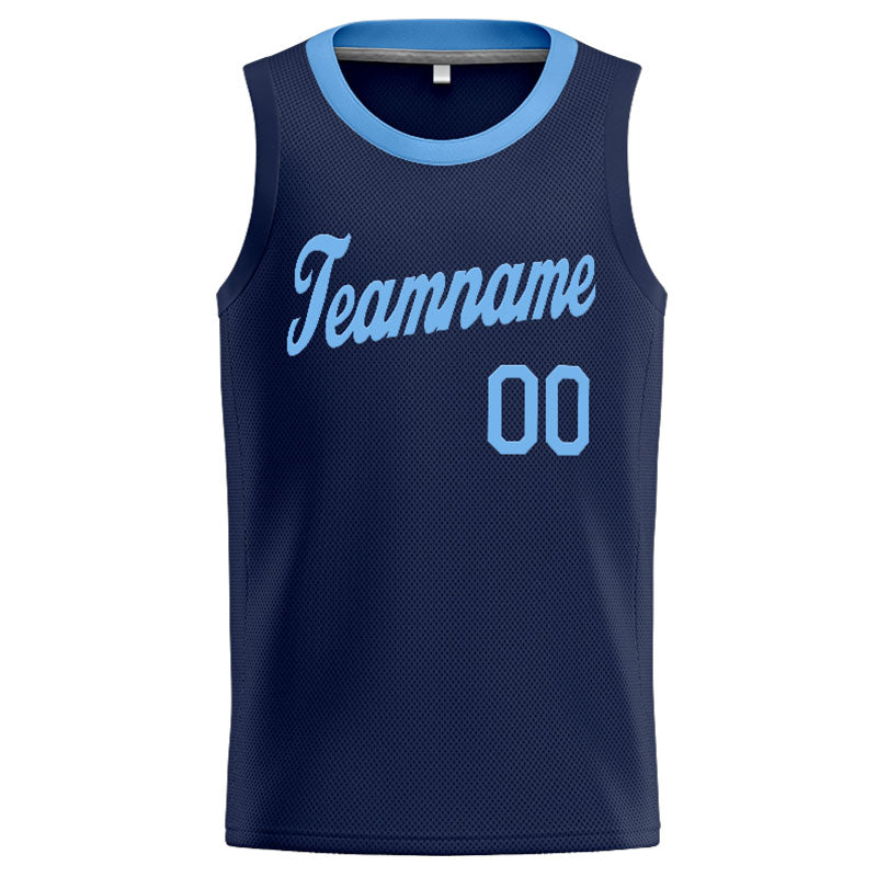 Custom Stitched Basketball Jersey for Men, Women And Kids Navy-Light Blue
