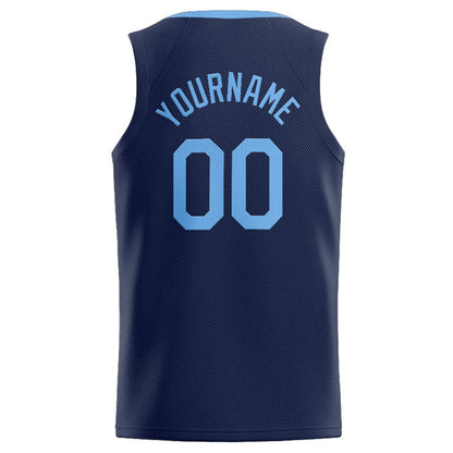 Custom Stitched Basketball Jersey for Men, Women And Kids Navy-Light Blue