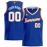 Custom Stitched Basketball Jersey for Men, Women  And Kids Royal-White-Orange
