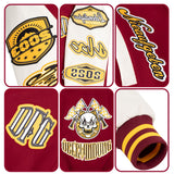 Custom Pink Blue Letterman Varsity Jacket Personalized Embroidery Printing