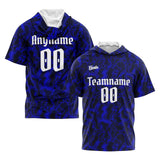 Custom Navy Royal Short Sleeve Hoodies for Men Women Shirts with Hoods Printed Name Logo