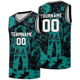 Custom basketball jersey for men and women. Stitched and printed name, number and logo Black&Teal