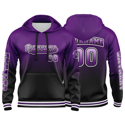 Custom Purple Black  Sweatshirt Hoodie For Men Women Girl Boy Print Your Logo Name Number