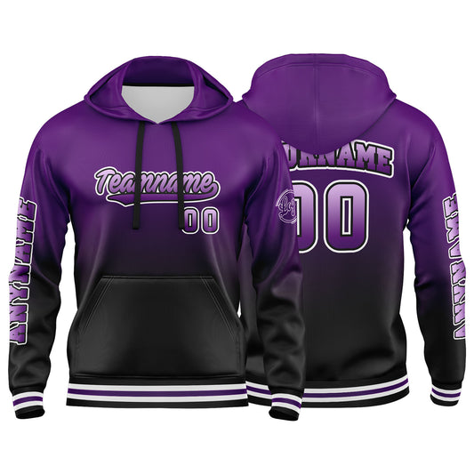 Custom Purple Black  Sweatshirt Hoodie For Men Women Girl Boy Print Your Logo Name Number