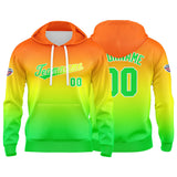 Custom Gradient Hoodie For Man Woman Girl Boy Print Your Logo Name Number Orange Yellow Green