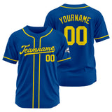 Custom Baseball Jersey Stitched Design Personalized Hip Hop Baseball Shirts Royal-Yellow