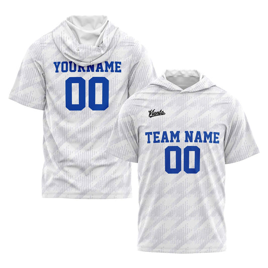 Custom White Short Sleeve Hoodies for Men Women Shirts with Hoods Printed Name Logo