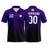 Custom Purple Black Football Polo Shirts  Add Your Unique Logo/Name/Number