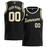 Custom Stitched Basketball Jersey for Men, Women  And Kids Black-Cream