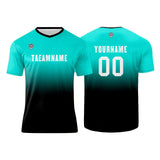 Custom Mint Blue Black Uniform Jersey Kids Adults Personalized Set Jersey Shirt
