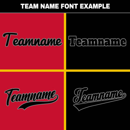 Custom Red Black Hip Hop Baseball Jersey Stitched Printed - Personalized Name Number Shirts #BB-0919-0088