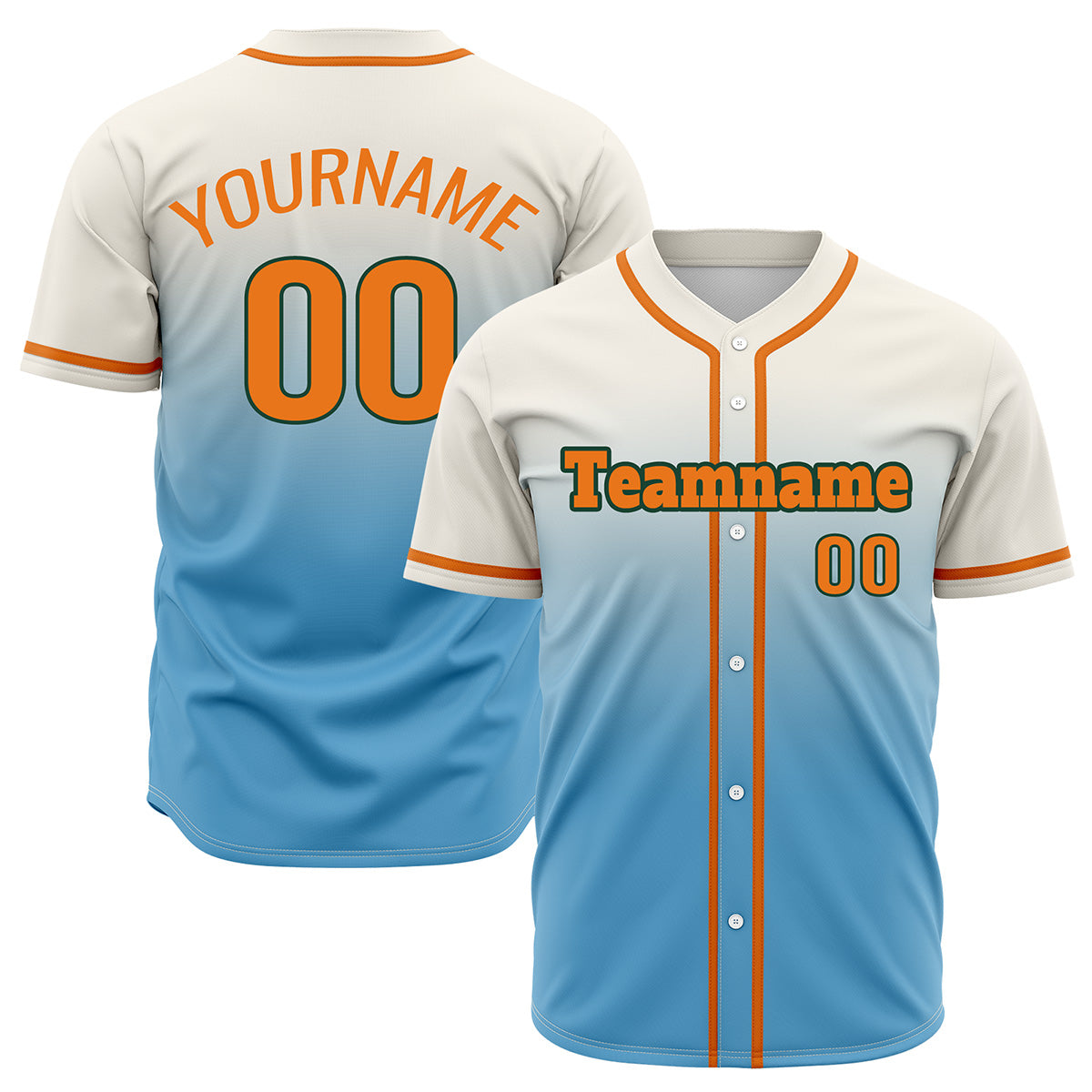 Custom Off White Light Blue Hip Hop Baseball Jersey Stitched Printed - Personalized Name Number Shirts #BB-0919-0071