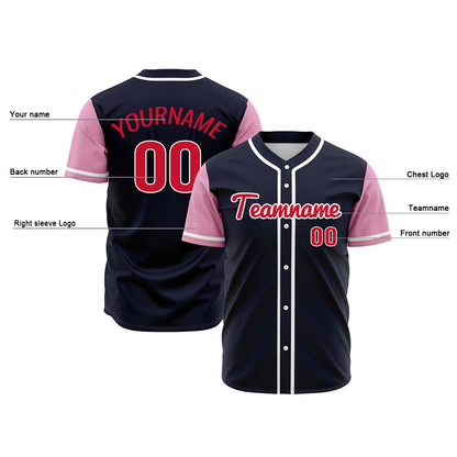 Custom Dark Blue Black Hip Hop Baseball Jersey Stitched Printed - Personalized Name Number Shirts #BB-0919-0046