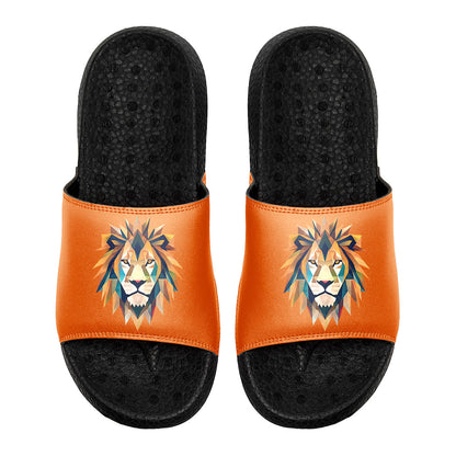 Customized basketball slippers with added patterns, name number logo