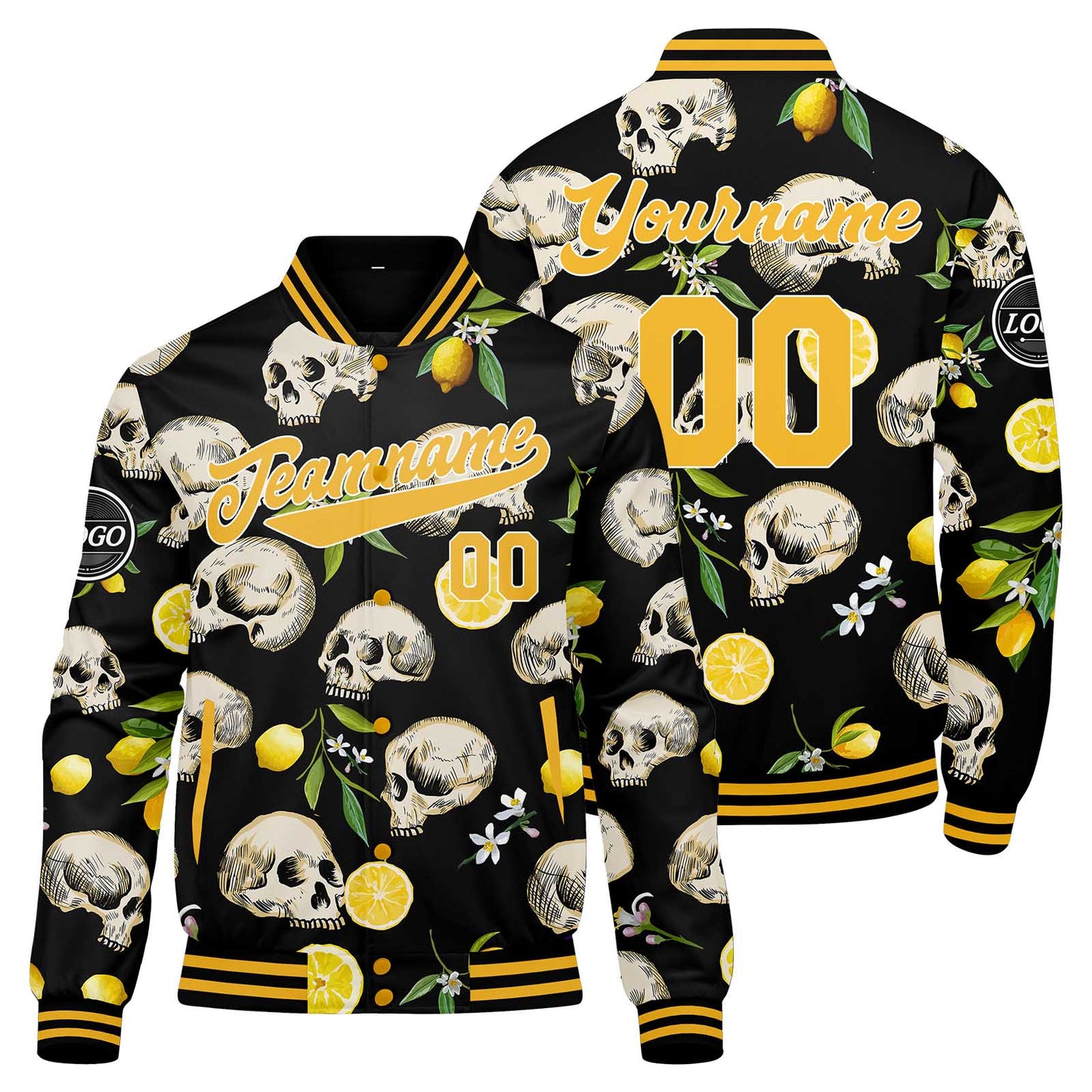 Custom lemon Varsity Jacket for Men Women and Youth with Personalized Letterman Jacket