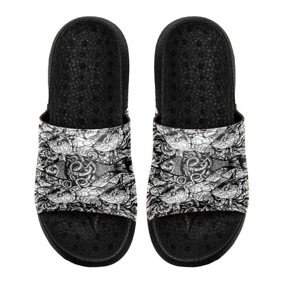 Customized Basketball Slippers With Added Patterns, Name Number Logo
