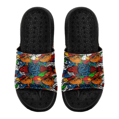 Customized Basketball Slippers With Added Patterns, Name Number Logo