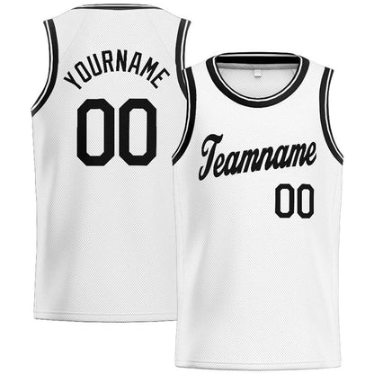 Custom Stitched Basketball Jersey for Men, Women And Kids White-Black