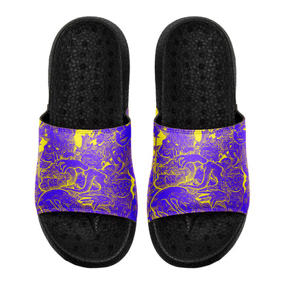 Customized Basketball Slippers With Added Patterns, Name Number Logo
