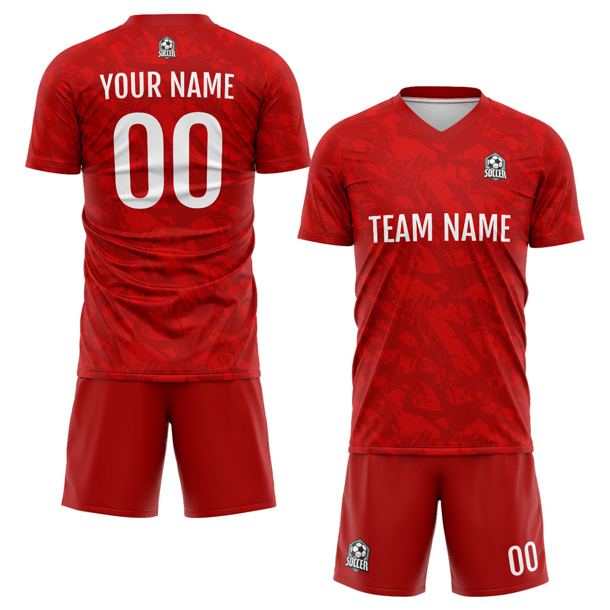 Custom Red Soccer Uniform Jersey Kids Adults Personalized Set Jersey Shirt