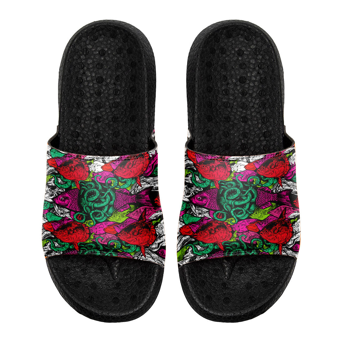 Customized Basketball Slippers With Added Patterns, Name Number Logo