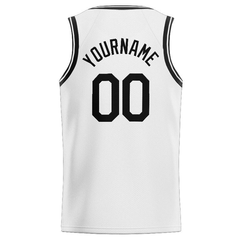 Custom Stitched Basketball Jersey for Men, Women And Kids White-Black