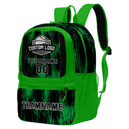 Custom Green Black Basketball Soccer Backpack Personalized Player Names Numbers Team Logo #BB-0919-0016