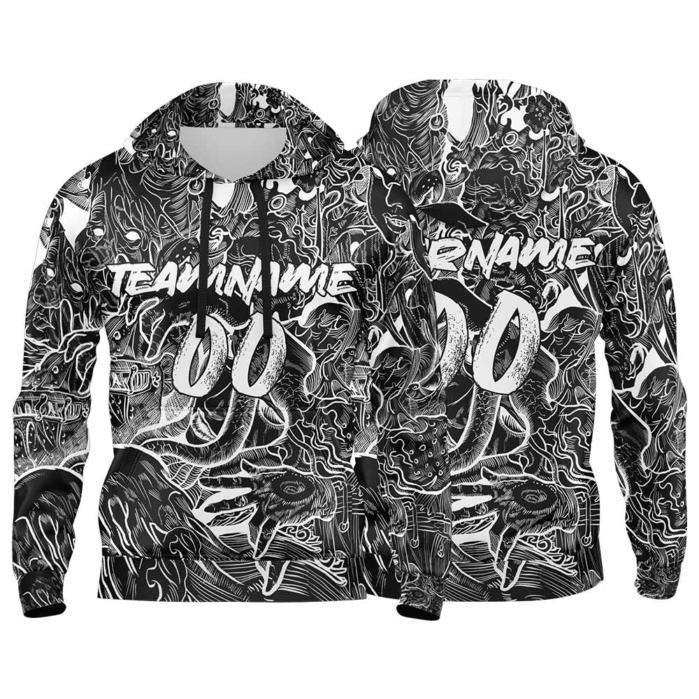 Custom Sweatshirt Hoodie For Man Woman Girl Boy Print Your Logo Name Number Black
