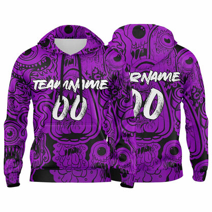 Custom Sweatshirt Hoodie For Man Woman Girl Boy Print Your Logo Name Number Purple