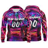 Custom Sweatshirt Hoodie For Man Woman Girl Boy Print Your Logo Name Number Neon Skeleton