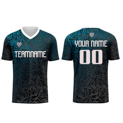 Custom Blue Silver Uniform Jersey Kids Adults Personalized Set Jersey Shirt