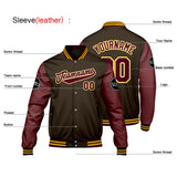 Custom Brown Red Varsity Jackets for Men Women Youth Personalized Letterman Jackets
