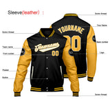 Custom Black Yellow Varsity Jackets for Men Women Youth Personalized Letterman Jackets