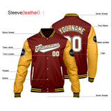 Custom Red Yellow Varsity Jackets for Men Women Youth Personalized Letterman Jackets