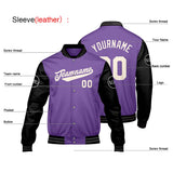 Custom Purple Black Varsity Jackets for Men Women Youth Personalized Letterman Jackets