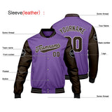 Custom Purple Brown Varsity Jackets for Men Women Youth Personalized Letterman Jackets