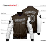 Custom Brown White Varsity Jackets for Men Women Youth Personalized Letterman Jackets