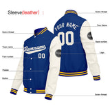 Custom Blue Cream White Varsity Jackets for Men Women Youth Personalized Letterman Jackets