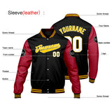 Custom Black Red Varsity Jackets for Men Women Youth Personalized Letterman Jackets