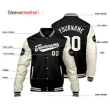 Custom Black Cream White Varsity Jackets for Men Women Youth Personalized Letterman Jackets