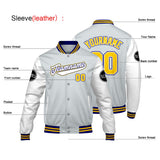 Custom Light Gray White Varsity Jackets for Men Women Youth Personalized Letterman Jackets