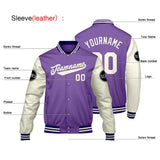 Custom Purple Cream White Varsity Jackets for Men Women Youth Personalized Letterman Jackets