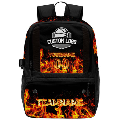 Custom Black Basketball Soccer Backpack Personalized Player Names - Numbers & Team Logo #150-BP-0914-0003