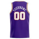 Custom Stitched Basketball Jersey for Men, Women And Kids Purple-White-Orange-Gray