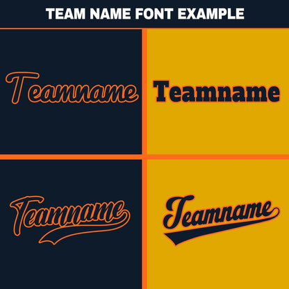 Custom Yellow Dark Blue Hip Hop Baseball Jersey Stitched Printed - Personalized Name Number Shirts #BB-0919-0094