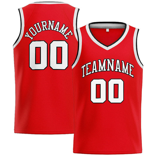 Custom Stitched Basketball Jersey for Men, Women And Kids Red-White-Black